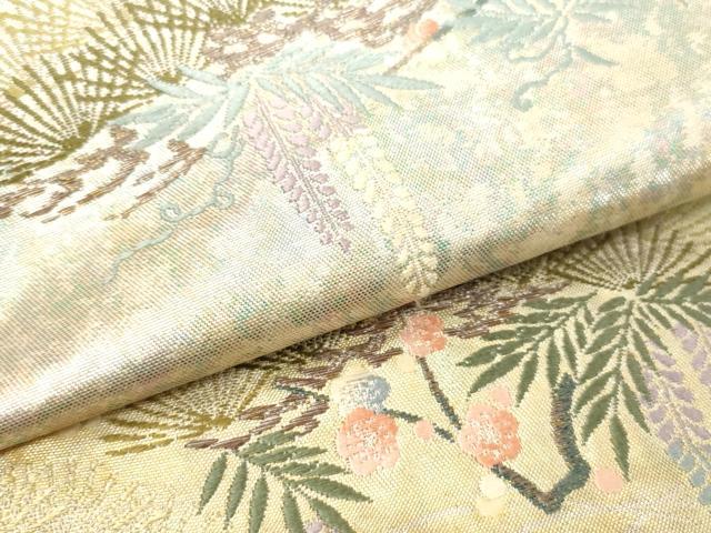 平和屋着物▼西陣 とみや織物謹製 とみや帯 六通柄袋帯 唐織 千裁祥寿文 引箔袋 正絹 逸品 CABE0967vf