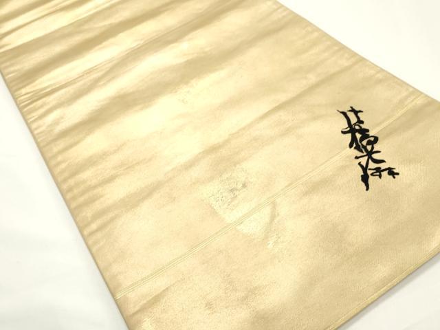 平和屋着物▼太鼓柄袋帯 総刺繍 駒刺繍 三十六歌仙 金糸 正絹 逸品 CABE1019vf
