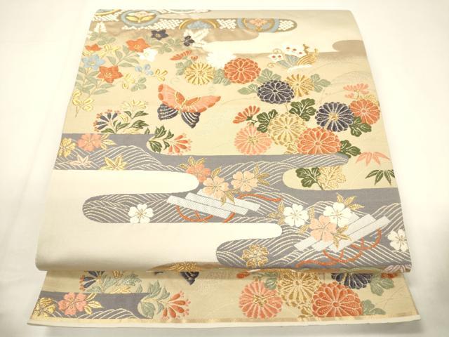 平和屋着物◎六通柄袋帯 唐織 唐織名錦遺芳 金糸 正絹 逸品 CABE1590ak