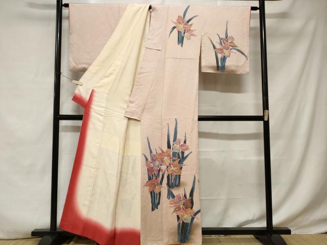平和屋着物■訪問着 駒刺繍 枝花文 暈し染め 金彩 正絹 逸品 CABE1676ev