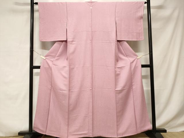 平和屋着物■上質な色無地 霞地紋 撫子色 正絹 逸品 CABE1716ev