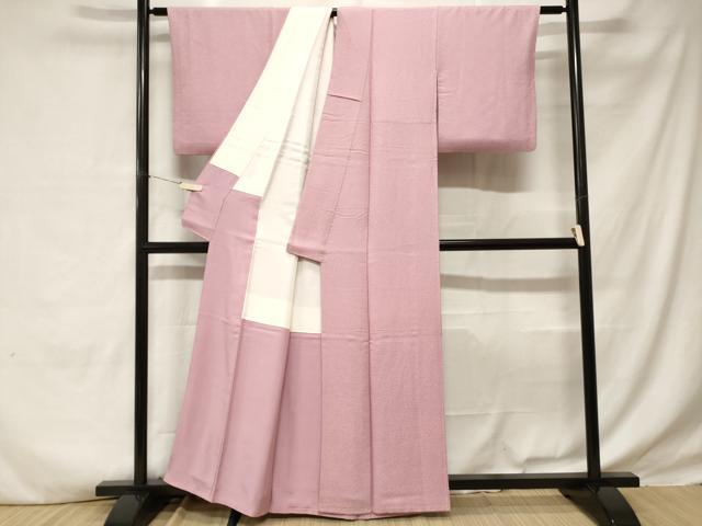 平和屋着物■上質な色無地 霞地紋 撫子色 正絹 逸品 CABE1716ev