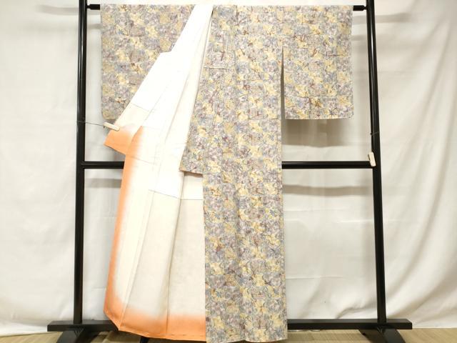 平和屋着物■上質な紬 幾何学花文 正絹 逸品 CABE1729ev