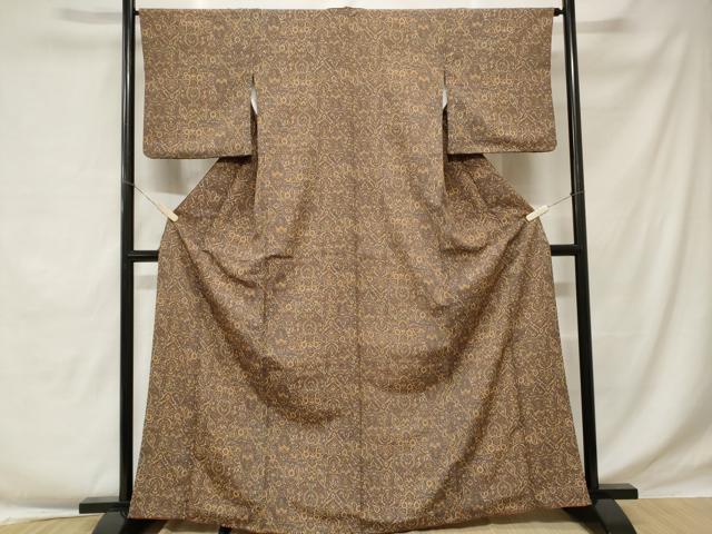 平和屋着物■小紋 幾何学花文 洗える着物 CABE1784ev