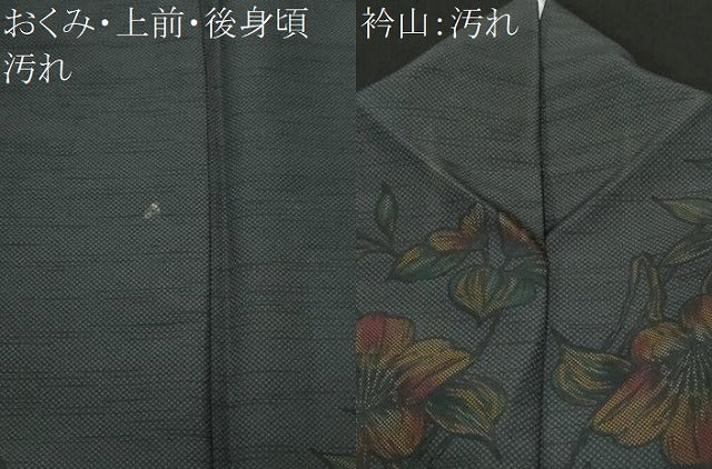 平和屋着物■小紋 枝花文 洗える着物 CABE1903ev