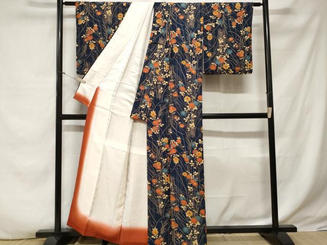平和屋着物■上質な小紋 竹 枝花文 正絹 逸品 CABE1935ev