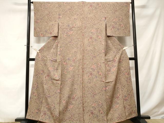 平和屋着物■上質な小紋 枝花文 正絹 逸品 CABE1970ev