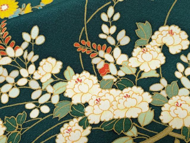 平和屋着物■訪問着 作家物 草花文 金彩 正絹 逸品 CABE1975ev