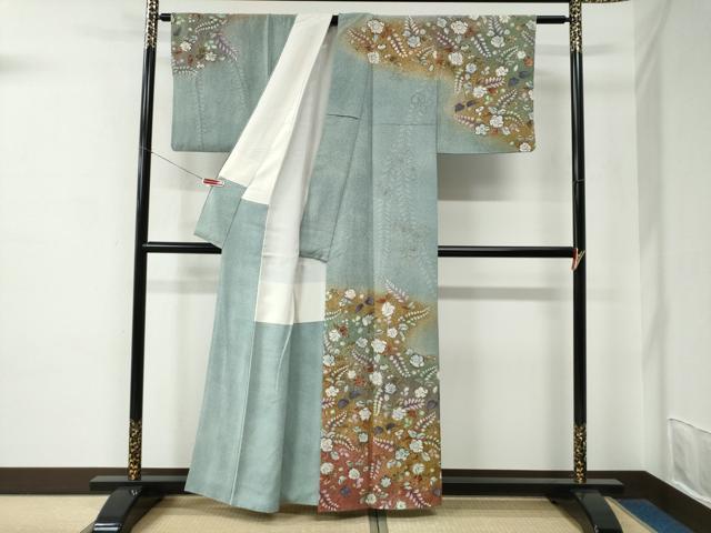 平和屋着物●訪問着 辻が花 絞り 暈し染め 正絹 逸品 CABE2002yc