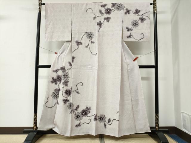 平和屋着物●訪問着 総絞り 花唐草文 正絹 逸品 CABE2024yc