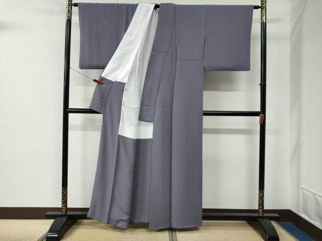 平和屋着物●上質な色無地 鳩羽色 正絹 逸品 CABE2031yc