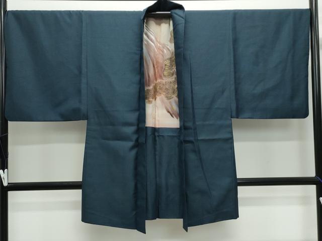 平和屋着物●男性 紬 アンサンブル 80亀甲 総詰め 正絹 逸品 CABE2035yc