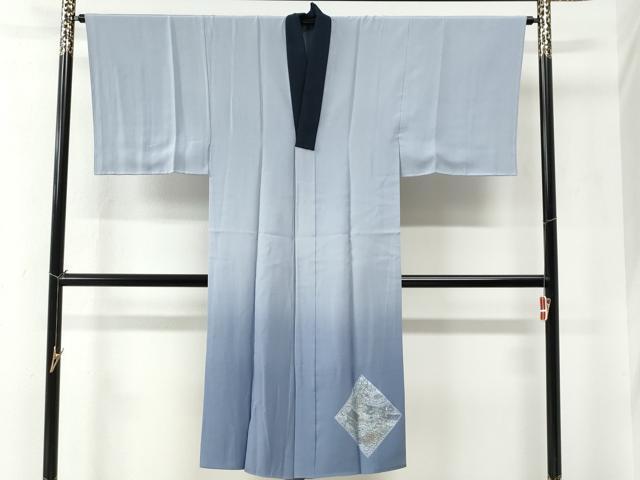 平和屋着物●男性 紬 アンサンブル・長襦袢セット 色無地 紺色 正絹 逸品 未使用 CABE2088yc