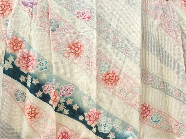 平和屋着物●名門 藤娘きぬたや・総絞り 振袖 舞花文 暈し染め 金彩 正絹 逸品 CABE2127yc