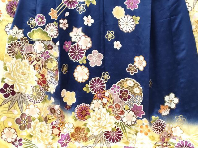 平和屋着物●豪華振袖 刺繍 雪輪牡丹毬吉祥花文 暈し染め 金彩 正絹 逸品 CABE2159yc