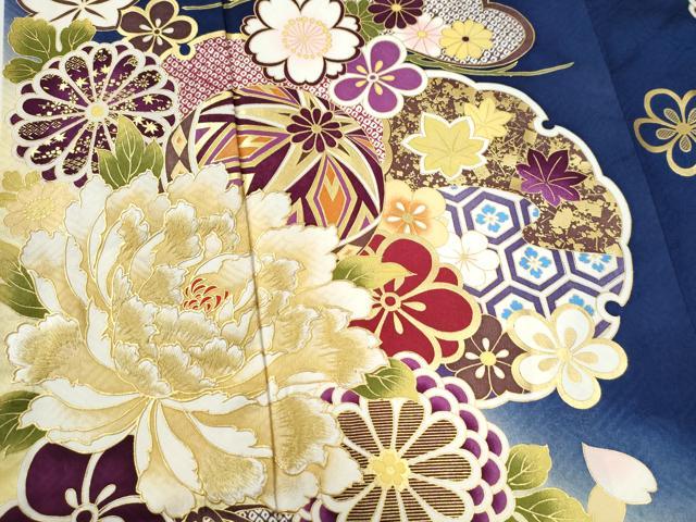 平和屋着物●豪華振袖 刺繍 雪輪牡丹毬吉祥花文 暈し染め 金彩 正絹 逸品 CABE2159yc