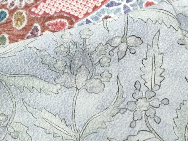 平和屋着物●訪問着 更紗吉祥花文 正絹 逸品 未使用 CABE2181yc