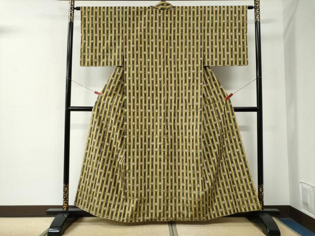 平和屋着物●上質な紬 吉祥間道 正絹 逸品 CABE2184yc