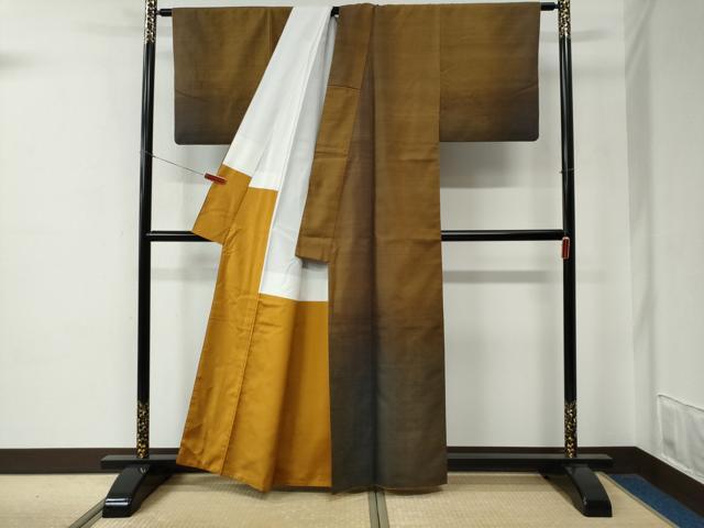 平和屋着物●訪問着 紬地 霞文 正絹 逸品 CABE2192yc