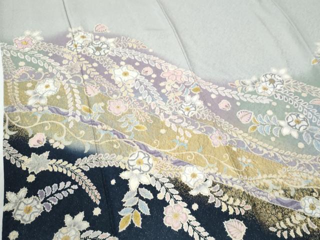 平和屋着物●訪問着 作家物 辻が花 絞り 暈し染め 銀通し地 正絹 逸品 未使用 CABE2207yc