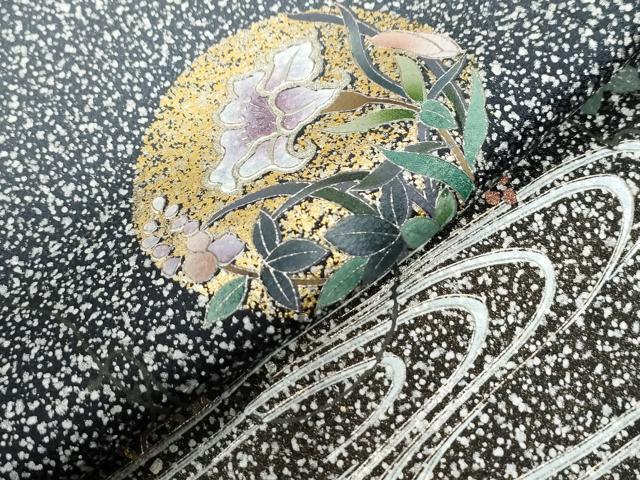 平和屋着物●訪問着 流水飛鶴草花丸文 たたき染め 金彩 正絹 逸品 CABE2232yc