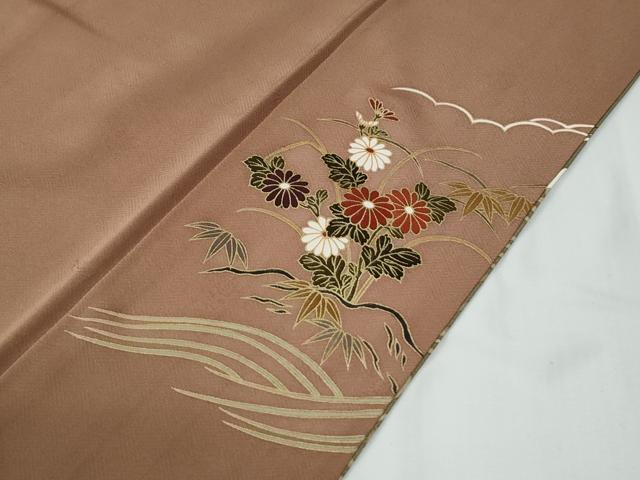 平和屋着物●訪問着 作家物 駒刺繍 立波松竹梅花文 暈し染め 金彩 正絹 逸品 CABE2247yc
