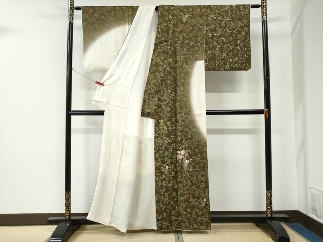 平和屋着物●訪問着 刺繍 萩花籠文 暈し染め 金彩 正絹 逸品 CABE2300yc