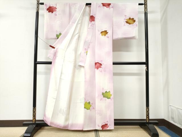 平和屋着物▼上質な小紋 地紋起こし 舞花文 暈し染め 正絹 逸品 未使用 CABE2314yc
