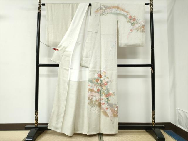 平和屋着物●訪問着 吉祥花唐草文 暈し染め 金彩 正絹 逸品 CABE2337yc