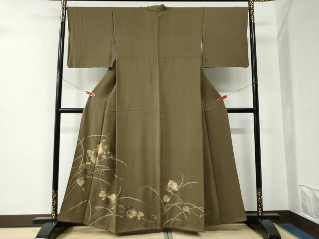 平和屋着物●訪問着 竹屋町刺繍 雪輪鶴南天花文 金彩 正絹 逸品 CABE2348yc