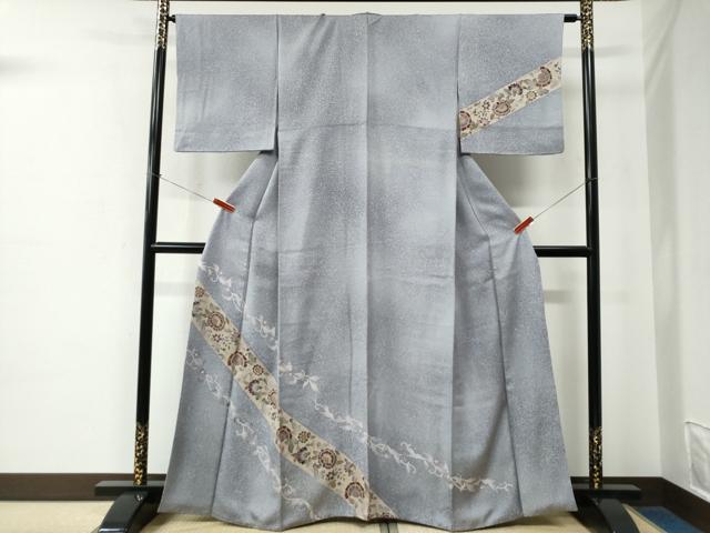 平和屋着物●銀座越後屋 訪問着 更紗花唐草文 たたき染め 金彩 正絹 逸品 CABE2366yc