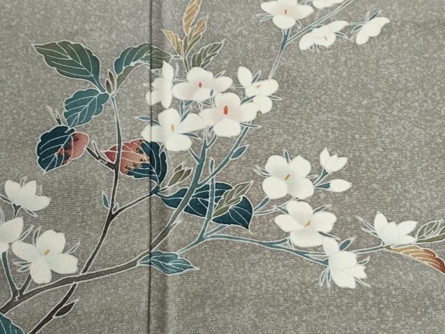 平和屋着物●京加賀友禅 百貫達雄 訪問着 枝花文 正絹 逸品 CABE2373yc