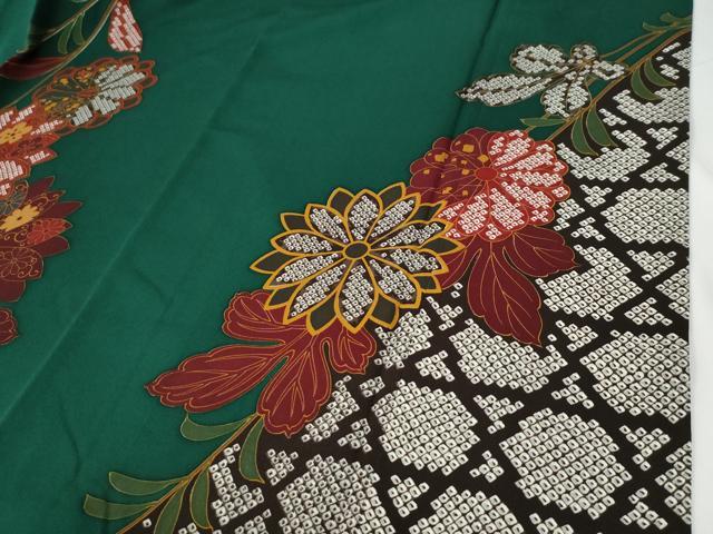 平和屋着物●豪華振袖 駒刺繍 網目鹿の子花唐草文 正絹 逸品 CABE2383yc