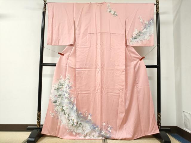 平和屋着物○訪問着 友禅 枝花文 暈し染め 正絹 逸品 CABE2385yc