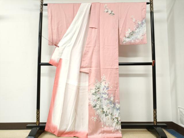 平和屋着物●訪問着 友禅 枝花文 暈し染め 正絹 逸品 CABE2385yc