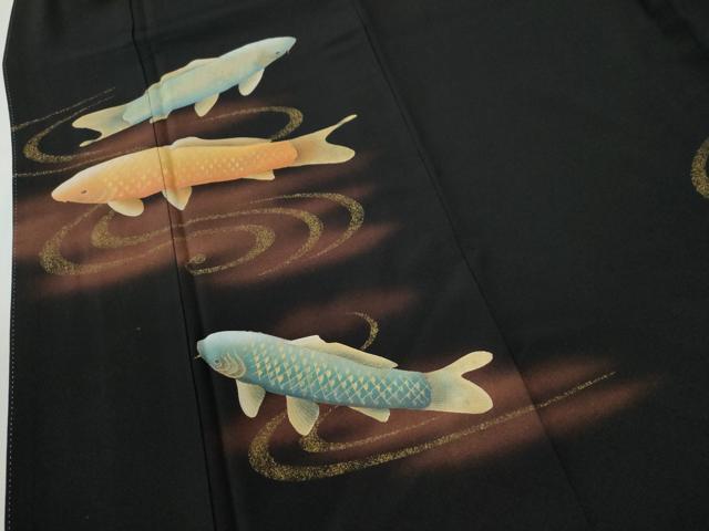 平和屋着物●豪華黒留袖 作家物 鯉 暈し染め 金彩 正絹 逸品 CABE2390yc