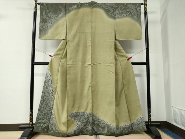 平和屋着物●訪問着　紬地　絞り　舞花文　正絹　逸品　CABE2433yc 平和屋着物○訪問着 紬地 絞り 舞花文 正絹 逸品 CABE2433yc