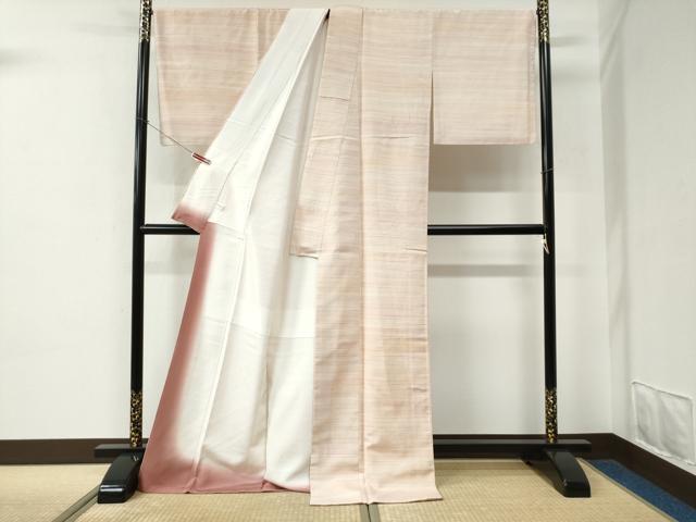 平和屋着物●紅花紬 米沢 霞文 ロング丈 正絹 逸品 CABE2443yc