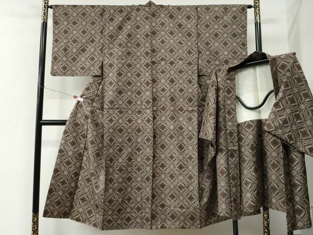 平和屋着物●アンティーク大島 本場大島紬 龍郷絣 アンサンブル 正絹 逸品 CABE2456yc