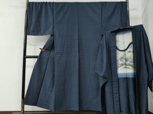 平和屋着物●男性 紬 アンサンブル 100亀甲 総詰め キングサイズ 正絹 逸品 CABE2462yc
