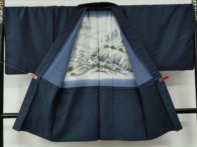 平和屋着物●男性 紬 アンサンブル 100亀甲 総詰め キングサイズ 正絹 逸品 CABE2462yc