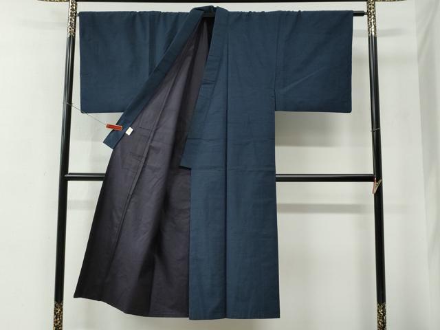 平和屋着物●男性 紬 アンサンブル 格子 正絹 逸品 CABE2465yc