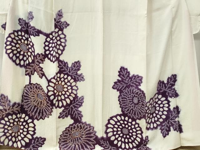 平和屋着物●豪華振袖 駒刺繍 絞り 菊 正絹 逸品 CABE2487yc