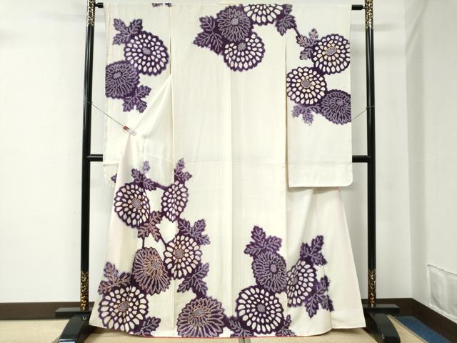 平和屋着物●豪華振袖 駒刺繍 絞り 菊 正絹 逸品 CABE2487yc