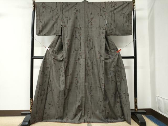 平和屋着物●本場大島紬 7マルキ 枝蕾 正絹 逸品 CABE2493yc