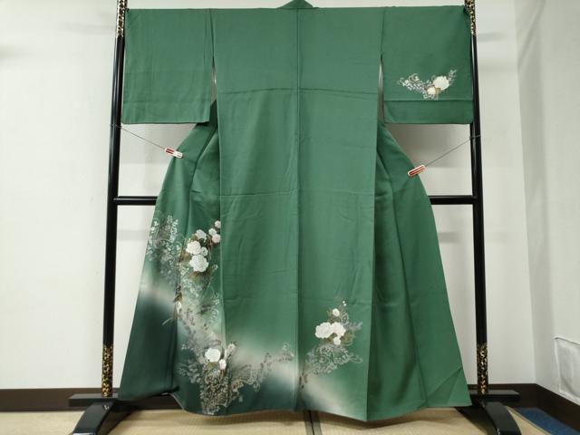 平和屋着物●訪問着 花唐草文 暈し染め 金銀彩 正絹 逸品 CABE2512yc