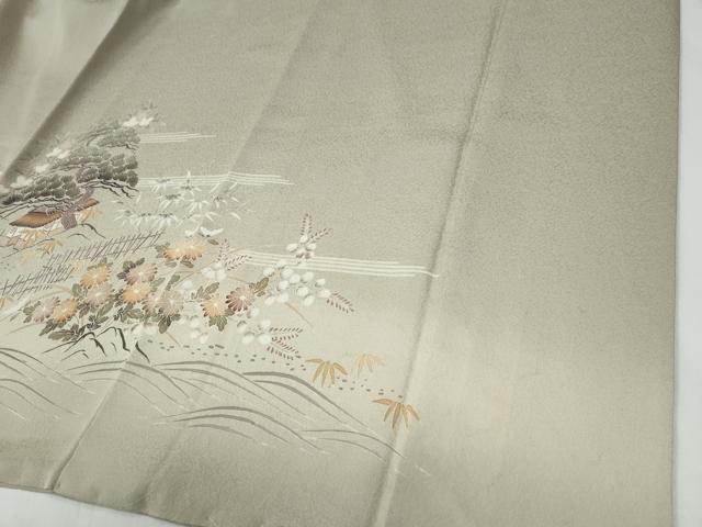 平和屋着物●訪問着 浜松風景草花文 暈し染め 正絹 逸品 CABE2529yc