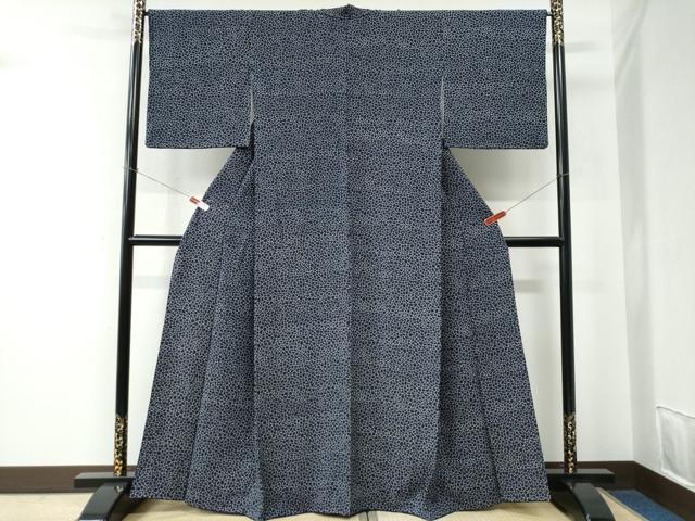 平和屋着物●上質な小紋 本藍 吉祥文 正絹 逸品 CABE2547yc