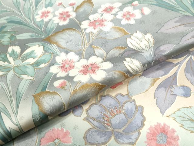 平和屋着物●訪問着 絞り 草花文 暈し染め 金彩 ロング丈 正絹 逸品 未使用 CABE2606yc