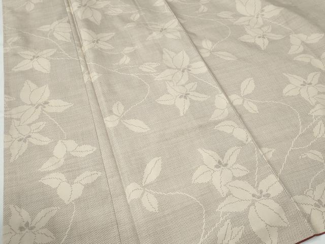 平和屋着物●本場大島紬 白大島 9マルキ 枝花文 正絹 逸品 CABE2625yc